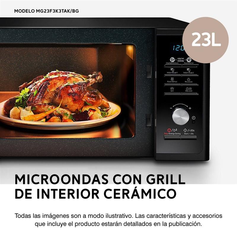 Microondas Samsung Mg23 Black Ceramica 23 Litros Grill - Cosmo Cocina ...